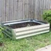 Sunnydaze Decor Sunnydaze Raised Corrugated Galvanized Steel Rectangle Garden Bed For Plants, Vegetables, And Flowers - 47" W X 11.75" H