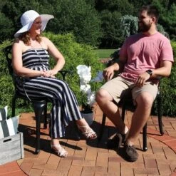 Sunnydaze Decor Sunnydaze Outdoor Crossweave Design Black Cast Aluminum Patio Dining Chair, 2pk 13 Sunnydaze Decor Sunnydaze Outdoor Crossweave Design Black Cast Aluminum Patio Dining Chair, 2pk -Sunnydaze Decor GUEST 45c61489 c91a 49c5 bcc2 a581bcf0dc12