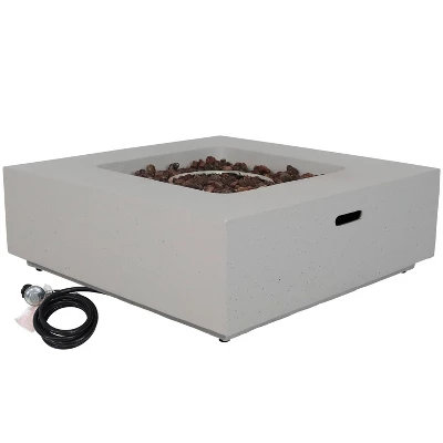 Sunnydaze Decor Sunnydaze Contempo Outdoor Propane Gas Fire Pit Bowl With Weather-Resistant Durable Cover And Lava Rocks - 34" Square 7 Sunnydaze Decor Sunnydaze Contempo Outdoor Propane Gas Fire Pit Bowl With Weather-Resistant Durable Cover And Lava Rocks - 34" Square - Image 5