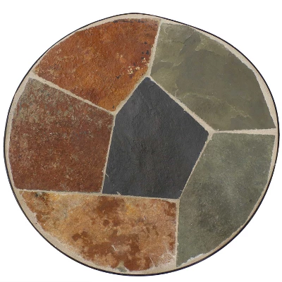 Sunnydaze Decor Sunnydaze Indoor/Outdoor Steel Frame Decorative Slate Tile Top Side Table - 12" 4 Sunnydaze Decor Sunnydaze Indoor/Outdoor Steel Frame Decorative Slate Tile Top Side Table - 12" - Image 2