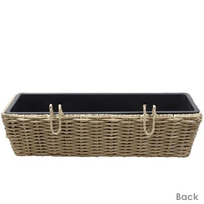 Sunnydaze Decor Sunnydaze Hanging Rectangle Polyrattan Rail Planter With Plastic Liner - 23.5" W X 7.5" D X 6.5" H 8 Sunnydaze Decor Sunnydaze Hanging Rectangle Polyrattan Rail Planter With Plastic Liner - 23.5" W X 7.5" D X 6.5" H - Image 6