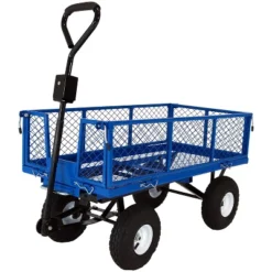 Sunnydaze Decor Sunnydaze Outdoor Lawn And Garden Heavy-Duty Durable Steel Mesh Utility Dump Wagon Cart With Removable Sides -Sunnydaze Decor GUEST 47b920d0 9726 4fc2 ada2 23ff0244062d