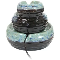 Sunnydaze Decor Sunnydaze Indoor Home Decorative Glazed Ceramic 3-Tiered Modern Textured Bowls Tabletop Water Fountain - 7" -Sunnydaze Decor GUEST 47bc7637 a488 4aff 9e03 6362ed701f29