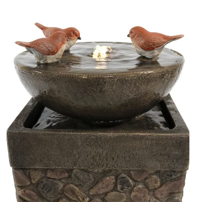 Sunnydaze Decor Sunnydaze 25"H Electric Polyresin Three Bathing Birds Outdoor Water Fountain With LED Light 5 Sunnydaze Decor Sunnydaze 25"H Electric Polyresin Three Bathing Birds Outdoor Water Fountain With LED Light - Image 3