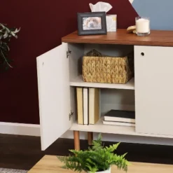 Sunnydaze Decor Sunnydaze Indoor Mid-Century Modern 2-Door Accent Buffet Cabinet With Shelves -Sunnydaze Decor GUEST 49893103 c15b 405e 9668 99bb5aeca74d