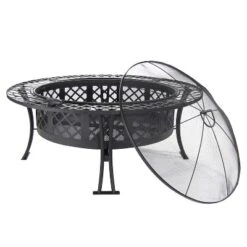 Sunnydaze Decor Sunnydaze Outdoor Camping Or Backyard Steel Diamond Weave Fire Pit Bowl With Spark Screen - 40" - Black -Sunnydaze Decor GUEST 4a7ac288 cd46 4a5a a0a2 2db8c202119d