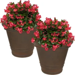 Sunnydaze Decor Sunnydaze Crozier Polyresin Outdoor/Indoor Heavy-Duty Double-Walled Fade-Resistant Flower Pot Planter - 16" Diameter - Rust 13 Sunnydaze Decor Sunnydaze Crozier Polyresin Outdoor/Indoor Heavy-Duty Double-Walled Fade-Resistant Flower Pot Planter - 16" Diameter - Rust -Sunnydaze Decor GUEST 4f0133e4 18a5 4293 b3e8 c8553feda05e