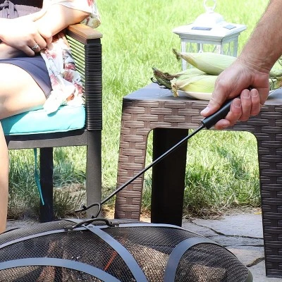 Sunnydaze Decor Sunnydaze Indoor/Outdoor Steel Camp Fire Pit Or Fireplace Log Poker Stick Tool With Heat-Resistant Handle - 16" 3 Sunnydaze Decor Sunnydaze Indoor/Outdoor Steel Camp Fire Pit Or Fireplace Log Poker Stick Tool With Heat-Resistant Handle - 16"