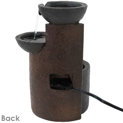 Sunnydaze Decor Sunnydaze Indoor Home Decorative Resin 3-Tier Descending Bowls Tabletop Water Fountain - 9" - Dark Brown 8 Sunnydaze Decor Sunnydaze Indoor Home Decorative Resin 3-Tier Descending Bowls Tabletop Water Fountain - 9" - Dark Brown - Image 6