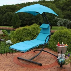Sunnydaze Decor Sunnydaze Outdoor Hanging Chaise Floating Lounge Chair With Canopy Umbrella And Arc Stand 20 Sunnydaze Decor Sunnydaze Outdoor Hanging Chaise Floating Lounge Chair With Canopy Umbrella And Arc Stand -Sunnydaze Decor GUEST 534bcd46 eef4 4985 a034 6903ab4698c6