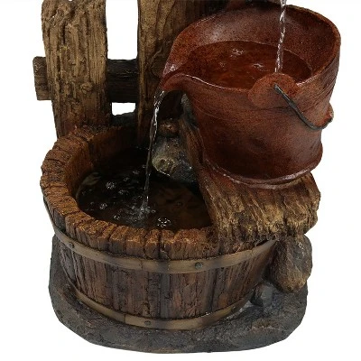 Sunnydaze Decor Sunnydaze 26"H Electric Polyresin Bluebird House And Buckets Outdoor Water Fountain 5 Sunnydaze Decor Sunnydaze 26"H Electric Polyresin Bluebird House And Buckets Outdoor Water Fountain - Image 3