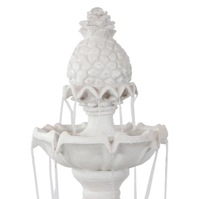 Sunnydaze Decor Sunnydaze 59"H Electric Fiberglass 3-Tier Welcome Pineapple Top Outdoor Water Fountain 4 Sunnydaze Decor Sunnydaze 59"H Electric Fiberglass 3-Tier Welcome Pineapple Top Outdoor Water Fountain - Image 2