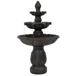Sunnydaze Decor Sunnydaze 46"H Electric Polystone 3-Tier Classic Tulip Outdoor Water Fountain -Sunnydaze Decor GUEST 54b6fbc0 8b85 446b a3a9 44f65a09bff1