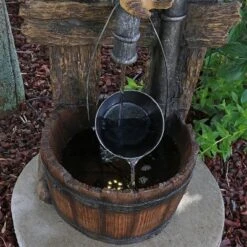 Sunnydaze Decor Sunnydaze 29"H Electric Polyresin Bird House With Leaking Pipe Outdoor Water Fountain With LED Light -Sunnydaze Decor GUEST 54dcab8d 075e 4179 8a25 4ce98499b292