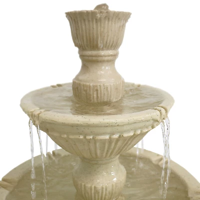 Sunnydaze Decor Sunnydaze 55"H Electric Polystone Classic Style 3-Tier Designer Outdoor Water Fountain 4 Sunnydaze Decor Sunnydaze 55"H Electric Polystone Classic Style 3-Tier Designer Outdoor Water Fountain - Image 2