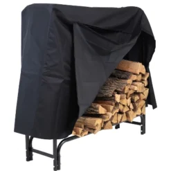 Sunnydaze Decor Sunnydaze Outdoor Heavy-Duty Steel Firewood Log Rack Holder And Weather-Resistant Polyester Log Rack Cover - Black 19 Sunnydaze Decor Sunnydaze Outdoor Heavy-Duty Steel Firewood Log Rack Holder And Weather-Resistant Polyester Log Rack Cover - Black -Sunnydaze Decor GUEST 58dc7f10 8c7f 4c8f 8f69 b4c9eb234103