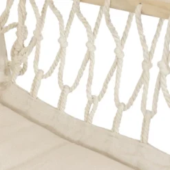 Sunnydaze Decor Sunnydaze Outdoor Printed Polycotton Fabric Hammock Chair With Armrests And Hardwood Spreader Bar - 300 Lb Capacity - Natural -Sunnydaze Decor GUEST 5a16b32a 76bc 41f6 9819 fac51023c806