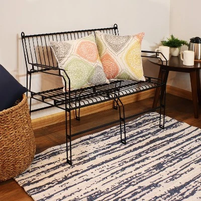 Sunnydaze Decor Sunnydaze Indoor/Outdoor Modern Furniture Steel Wire Patio Bench - Black - 30.75" H 7 Sunnydaze Decor Sunnydaze Indoor/Outdoor Modern Furniture Steel Wire Patio Bench - Black - 30.75" H - Image 5