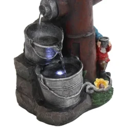 Sunnydaze Decor Sunnydaze 16"H Electric Polyresin Gnomes Climbing Fire Hydrant Outdoor Water Fountain With LED Light -Sunnydaze Decor GUEST 5b70d7ea daaf 46f2 ae8a a0b16690db25