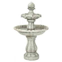 Sunnydaze Decor Sunnydaze Outdoor 2-Tier Solar Powered Water Fountain With Battery Backup And Submersible Pump - 35" -Sunnydaze Decor GUEST 5eaed1eb 568f 4444 9e76 bc0801094f7a