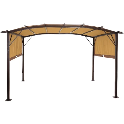 Sunnydaze Decor Sunnydaze 9' X 12' Metal Arched Pergola With Retractable Canopy 9 Sunnydaze Decor Sunnydaze 9' X 12' Metal Arched Pergola With Retractable Canopy - Image 8