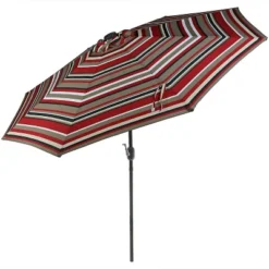 Sunnydaze Decor Sunnydaze Outdoor Aluminum Patio Umbrella With Solar LED Lights, Tilt, And Crank - 9' -Sunnydaze Decor GUEST 62a404be 35c8 4d95 a33d dd4bcd140e35