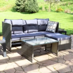 Sunnydaze Decor Sunnydaze Outdoor Longford Patio Sectional Sofa Conversation Set With Cushions And Table - 3pc 15 Sunnydaze Decor Sunnydaze Outdoor Longford Patio Sectional Sofa Conversation Set With Cushions And Table - 3pc -Sunnydaze Decor GUEST 632209ea 6ba9 48d2 8e53 89d6655a185a