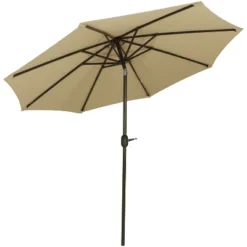 Sunnydaze Decor Sunnydaze Outdoor Aluminum Solution-Dyed Sunbrella Patio Umbrella With Auto Tilt And Crank - 9' -Sunnydaze Decor GUEST 64387189 3610 4aa9 83d1 a53a7273bbc1
