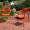 Sunnydaze Decor Sunnydaze Plastic All-Weather Commercial-Grade Astana Indoor/Outdoor Patio Dining Arm Chair, Orange, 2pk -Sunnydaze Decor GUEST 66018938 079c 407e 9309 d64bdbca404b