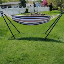 Sunnydaze Decor Sunnydaze Large Double Brazilian Hammock With Universal Stand - 450 Lb Weight Capacity -Sunnydaze Decor GUEST 67f94fc9 aaa0 4688 b5f5 316cf079ce10