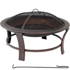 Sunnydaze Decor Sunnydaze Outdoor Portable Camping Or Backyard Elevated Round Fire Pit Bowl With Stand, Spark Screen, Wood Grate, And Log Poker - 29" - Bronze 10 Sunnydaze Decor Sunnydaze Outdoor Portable Camping Or Backyard Elevated Round Fire Pit Bowl With Stand, Spark Screen, Wood Grate, And Log Poker - 29" - Bronze -Sunnydaze Decor GUEST 6906bdc2 12f2 4f20 9456 42887909c43a