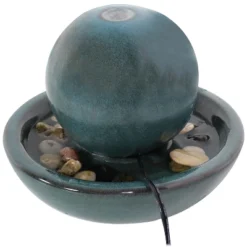 Sunnydaze Decor Sunnydaze Indoor Home Decorative Smooth Glazed Ceramic Orb Tabletop Water Fountain Feature - 7" - Green -Sunnydaze Decor GUEST 6b16d12b 42df 4889 a199 d60bd5e097aa