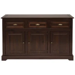 Sunnydaze Decor Sunnydaze Sideboard With 3 Drawers And 3 Doors - Solid Pine Construction - Dark Brown- 32" -Sunnydaze Decor GUEST 6d48407c cbb3 4542 8c78 fd442118312e