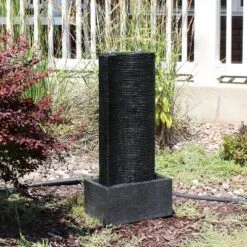 Sunnydaze Decor Sunnydaze 31"H Electric Polyresin Rippling Tower Column Outdoor Water Fountain With Lights -Sunnydaze Decor GUEST 6d979c40 8a12 488d af42 8ceddd5b980f