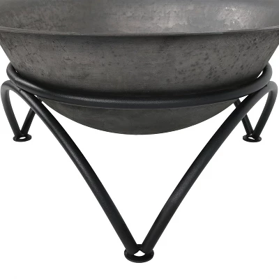 Sunnydaze Decor Sunnydaze Outdoor Camping Or Backyard Round Cast Iron Rustic Fire Pit Bowl On Stand - 23.5" - Dark Gray 4 Sunnydaze Decor Sunnydaze Outdoor Camping Or Backyard Round Cast Iron Rustic Fire Pit Bowl On Stand - 23.5" - Dark Gray - Image 2
