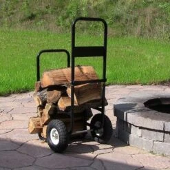 Sunnydaze Decor Sunnydaze Indoor/Outdoor Steel Rolling Firewood Log Cart Carrier With Wheels - 1/8 Face Cord - Black -Sunnydaze Decor GUEST 6f96e1d9 391f 43f4 b48f 3466ecd67961