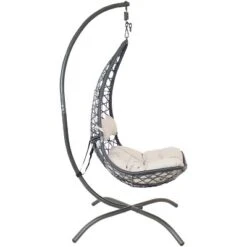 Sunnydaze Decor Sunnydaze Outdoor Resin Wicker Patio Phoebe Hanging Basket Egg Chair Swing With Cushions And Headrest- 2pc -Sunnydaze Decor GUEST 6fc52905 4f0c 4342 a17f 43a51eec9ab4