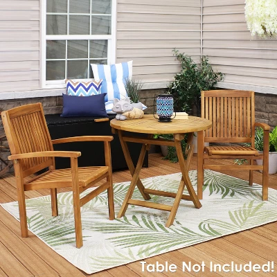 Sunnydaze Decor Sunnydaze Outdoor Solid Teak Wood Slat-Back Patio Dining Armchair 13 Sunnydaze Decor Sunnydaze Outdoor Solid Teak Wood Slat-Back Patio Dining Armchair - Image 11