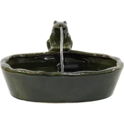 Sunnydaze Decor Sunnydaze Outdoor Solar Powered Ceramic Spitting Frog Water Fountain With Submersible Pump - 7" - Green -Sunnydaze Decor GUEST 761ccdfe c3a4 4e7b aeec 9d3283870e06