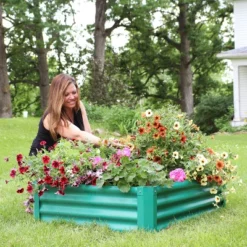 Sunnydaze Decor Sunnydaze Raised Powder-Coated Steel Rectangle Garden Bed Kit For Plants, Flowers, Herbs And Vegetables - 47" Wide X 11" Deep -Sunnydaze Decor GUEST 7697e4c0 3f67 4b30 96a7 e50b18c13559