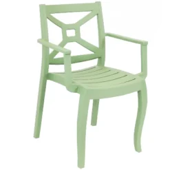 Sunnydaze Decor Sunnydaze Polypropylene Stackable Tristana Outdoor Patio Arm Chair -Sunnydaze Decor GUEST 772fc9a8 4f38 4e53 8858 7205ba950bd3