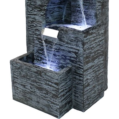 Sunnydaze Decor Sunnydaze 32"H Electric Polyresin Cascading Tower Tiered Outdoor Water Fountain With LED Lights 7 Sunnydaze Decor Sunnydaze 32"H Electric Polyresin Cascading Tower Tiered Outdoor Water Fountain With LED Lights - Image 5