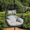 Sunnydaze Decor Sunnydaze Outdoor Resin Wicker Delaney Hanging Basket Egg Chair Swing With Cushions And Headrest - Gray - 2pc -Sunnydaze Decor GUEST 7999adb5 1f80 44b7 9ea1 fb178fe26b6c