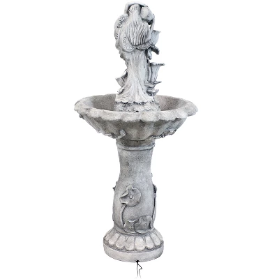 Sunnydaze Decor Sunnydaze Outdoor Polyresin Fairy Flower Solar Powered Water Fountain Feature With Battery Backup - 42" 11 Sunnydaze Decor Sunnydaze Outdoor Polyresin Fairy Flower Solar Powered Water Fountain Feature With Battery Backup - 42" - Image 9