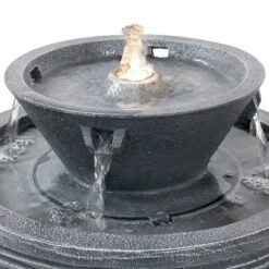 Sunnydaze Decor Sunnydaze 20"H Electric Resin 2-Tier Round Bird Bath Outdoor Water Fountain With LED Lights -Sunnydaze Decor GUEST 7a5f7571 a99f 45e4 918e 0663de6c47da