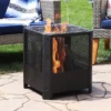 Sunnydaze Decor Sunnydaze Outdoor Camping Or Backyard Steel Square Grelha Fire Pit With Grilling Grate - 16" - Black -Sunnydaze Decor GUEST 7b8885d7 3493 4b92 a922 6ca127521ce0