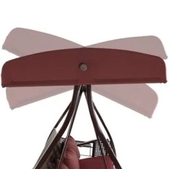 Sunnydaze Decor Sunnydaze Outdoor Deluxe 3-Person Patio Swing With Tilting Canopy Shade, Cushions And Side Tables -Sunnydaze Decor GUEST 7bc1cff2 ed5b 4bd9 8d88 c65a778fc9dc
