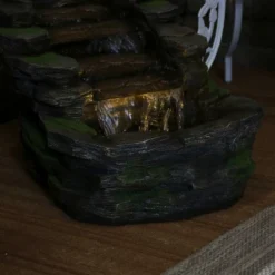 Sunnydaze Decor Sunnydaze 14"H Electric Polyresin Shale Falls Outdoor Water Fountain With LED Lights -Sunnydaze Decor GUEST 7de87377 5b0e 4a1e aa52 7a28bff11e00