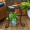 Sunnydaze Decor Sunnydaze Indoor/Outdoor Steel Frame Decorative Antique Ceramic Tile Top Side Table - 12" -Sunnydaze Decor GUEST 81c1d544 46f4 439c add9 47a827ddc86c