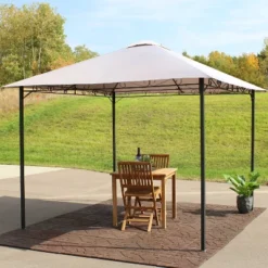 Sunnydaze Decor Sunnydaze Steel Open Gazebo With Weather-Resistant Polyester Fabric Top And Black Metal Frame For Backyard, Garden, Deck Or Patio - 10' X 10' - Gray 11 Sunnydaze Decor Sunnydaze Steel Open Gazebo With Weather-Resistant Polyester Fabric Top And Black Metal Frame For Backyard, Garden, Deck Or Patio - 10' X 10' - Gray -Sunnydaze Decor GUEST 826d5c78 b4eb 4d46 8c54 e33b6fca9f71